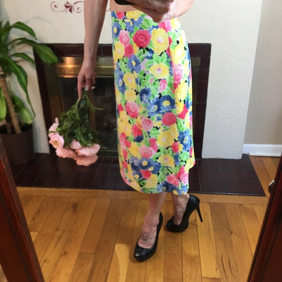 Pendleton Dresses & Skirts - Pendleton floral maxi skirt yellow blue pink green